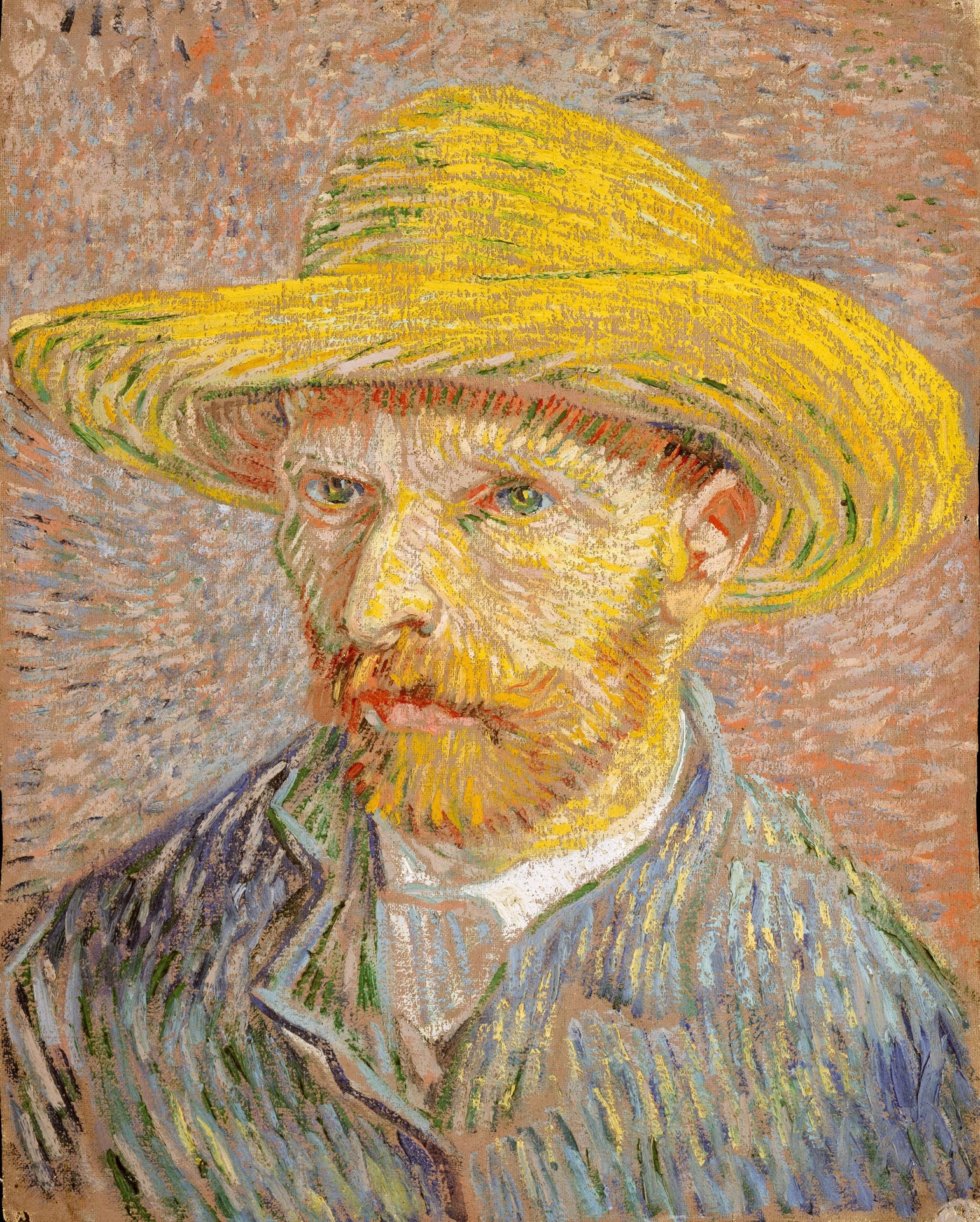 Self-Portrait with a Straw Hat (obverse: The Potato Peeler) - by Vincent van Gogh