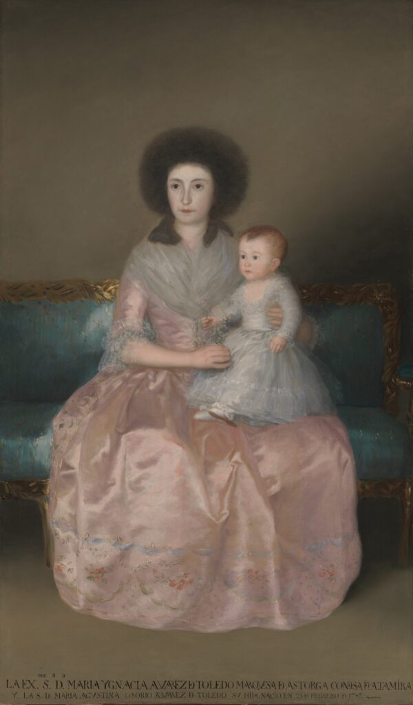 Condesa de Altamira and Her Daughter, María Agustina - by Francisco Goya y Lucientes