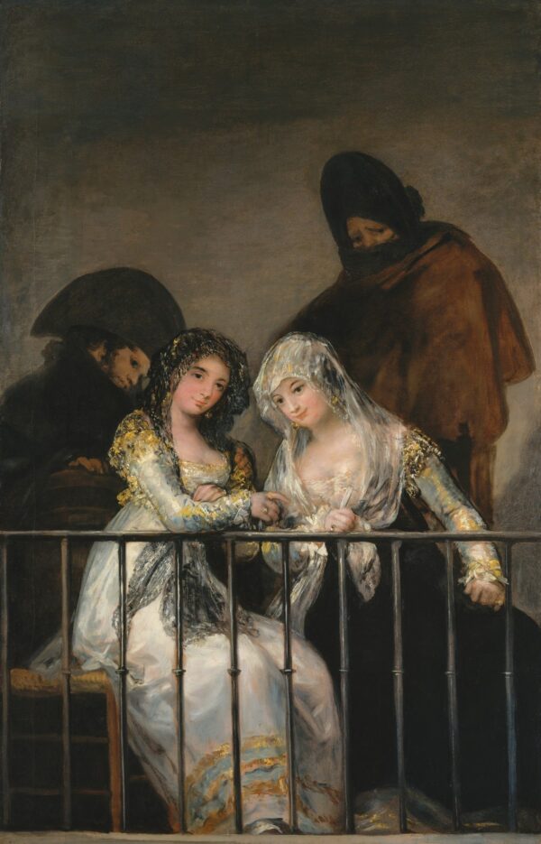 Majas on a Balcony - by Francisco Goya y Lucientes