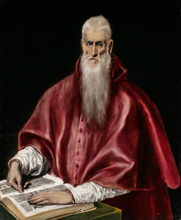 Saint Jerome as Scholar - by El Greco