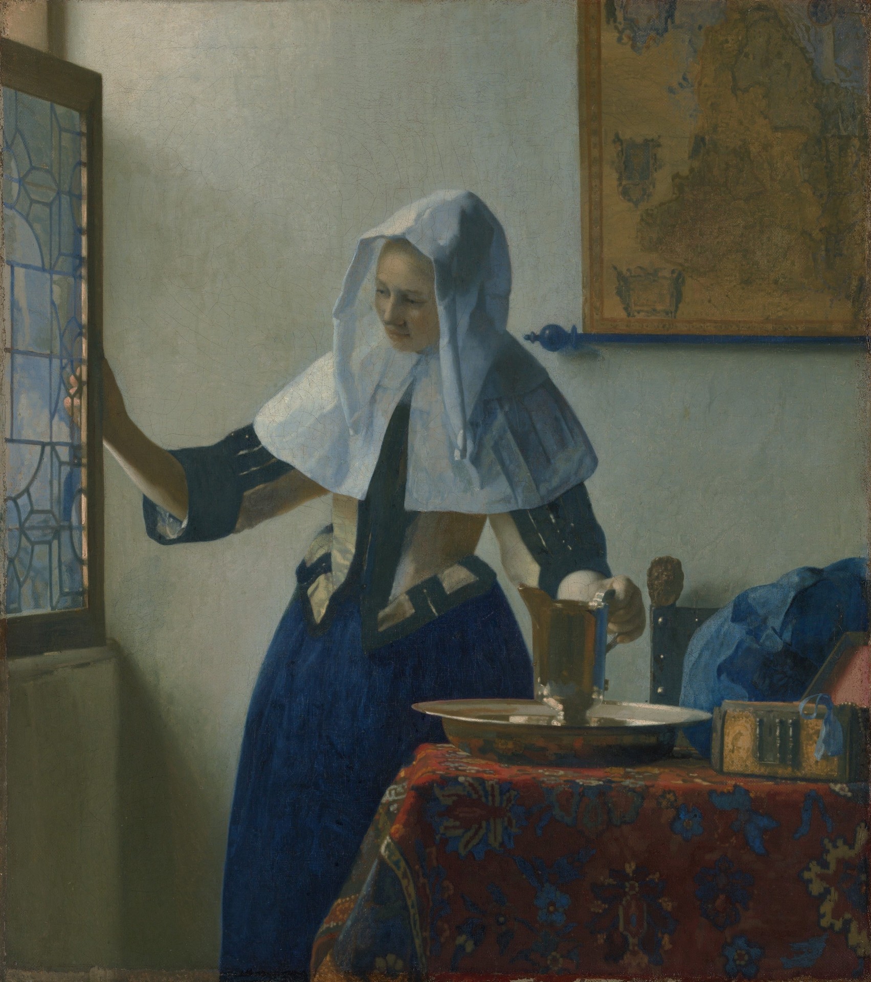 Young Woman with a Water Pitcher - by Johannes Vermeer