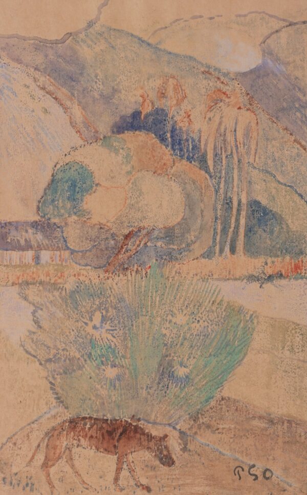 Tahitian Landscape (The Mango Treeï¼?by Paul Gauguin - by Paul Gauguin