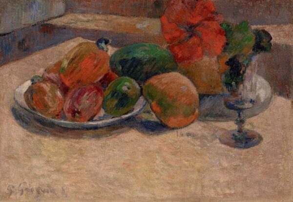 Still Life with Mangoes and a Hibiscus Flower - by Paul Gauguin