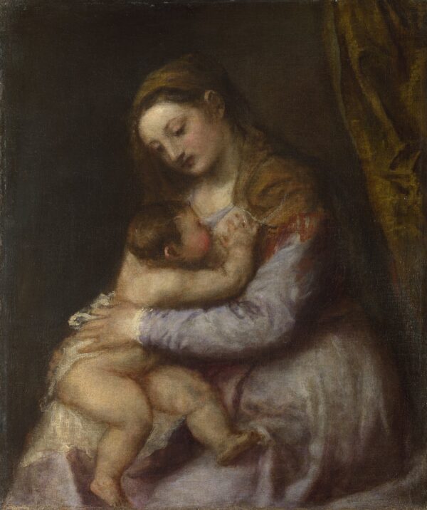 The Virgin suckling the Infant Christ - by Titian