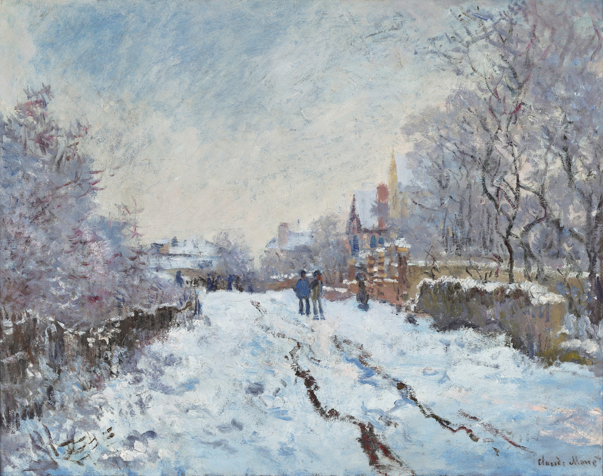Snow Scene at Argenteuil - by Claude Monet