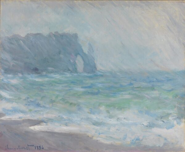 Regnvær, Etretat - by Claude Monet