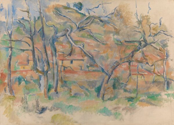 Trær og hus, Provence - by Paul Cézanne