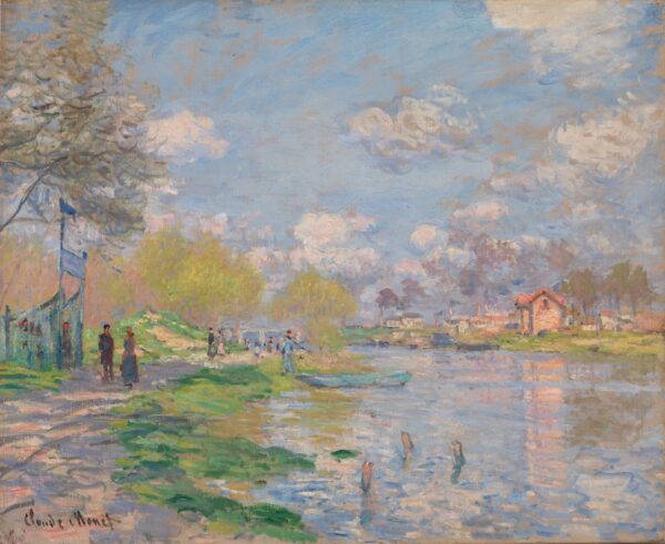 Spring - by the Seine - by Claude Monet