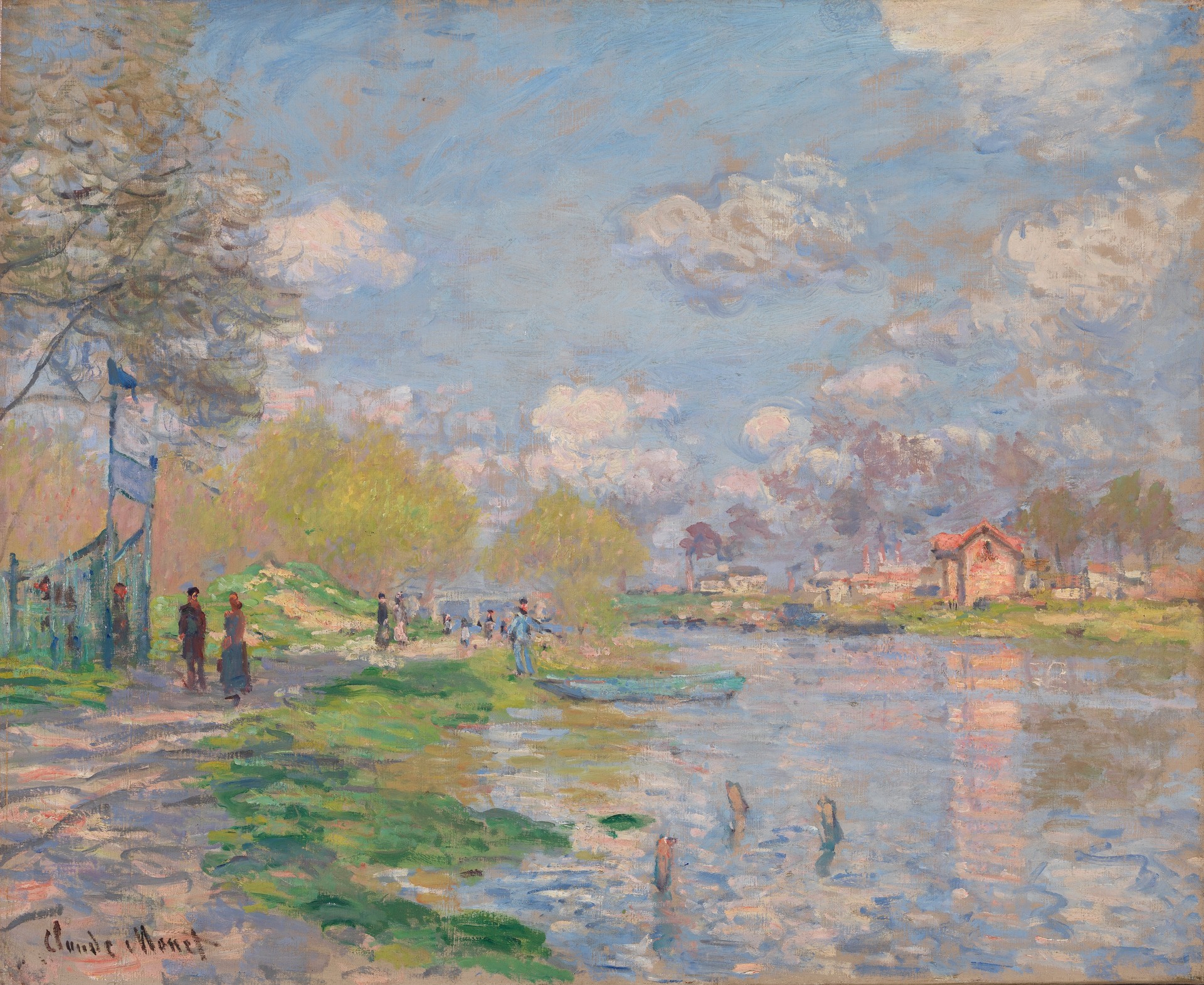 Spring - by the Seine - by Claude Monet