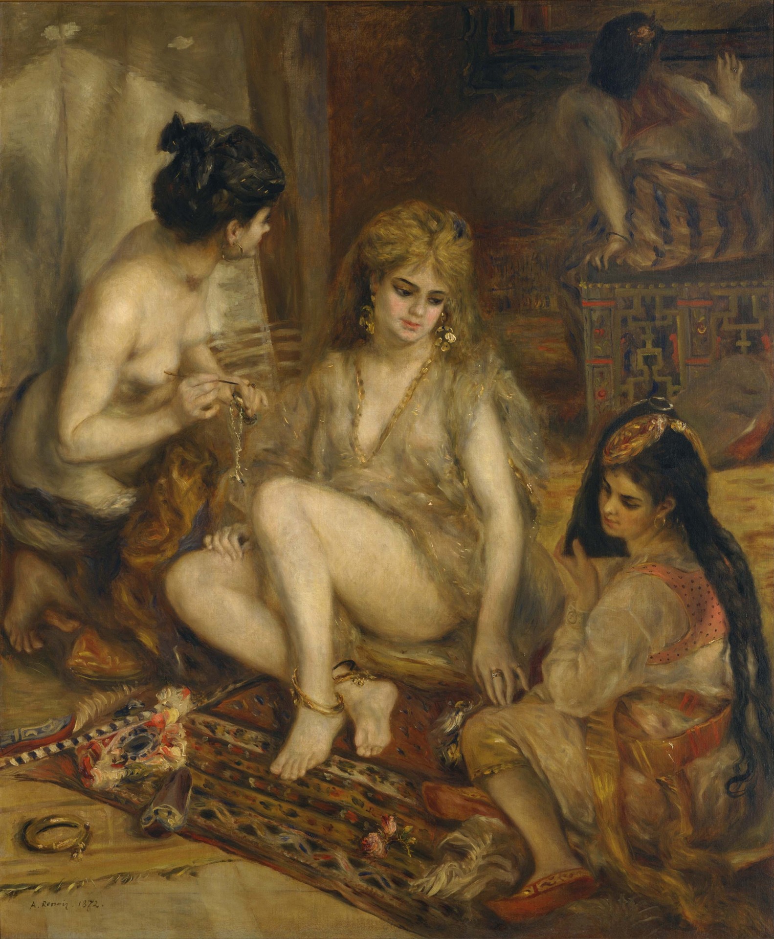 Parisiennes in Algerian Costume or Harem - by Pierre-Auguste Renoir