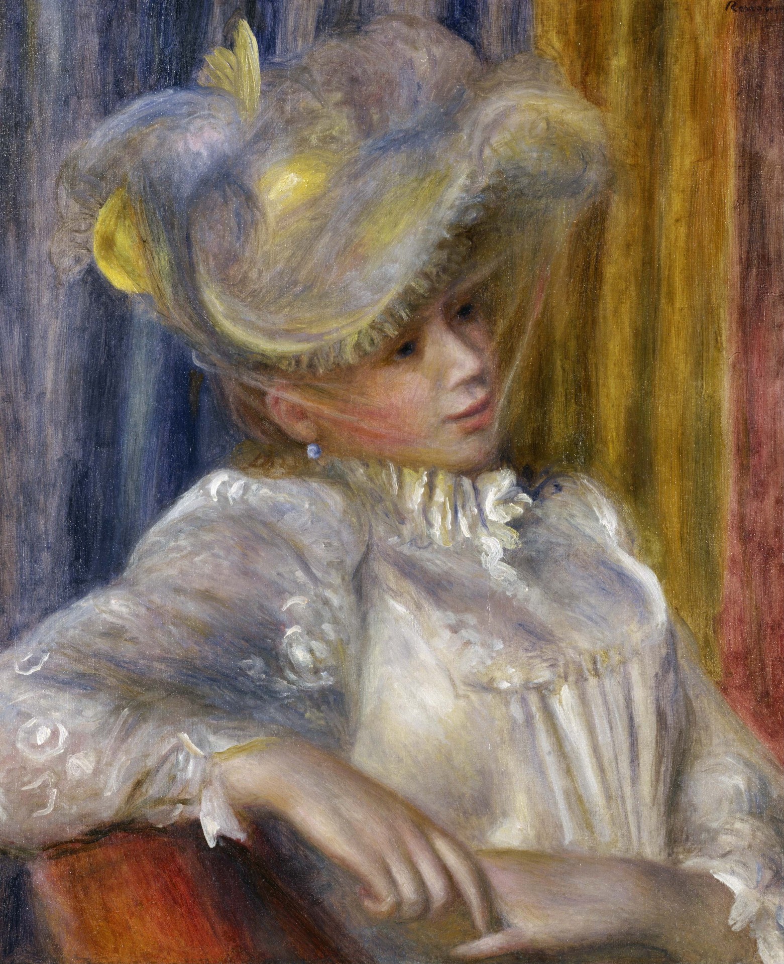 Woman with a Hat - by Pierre-Auguste Renoir