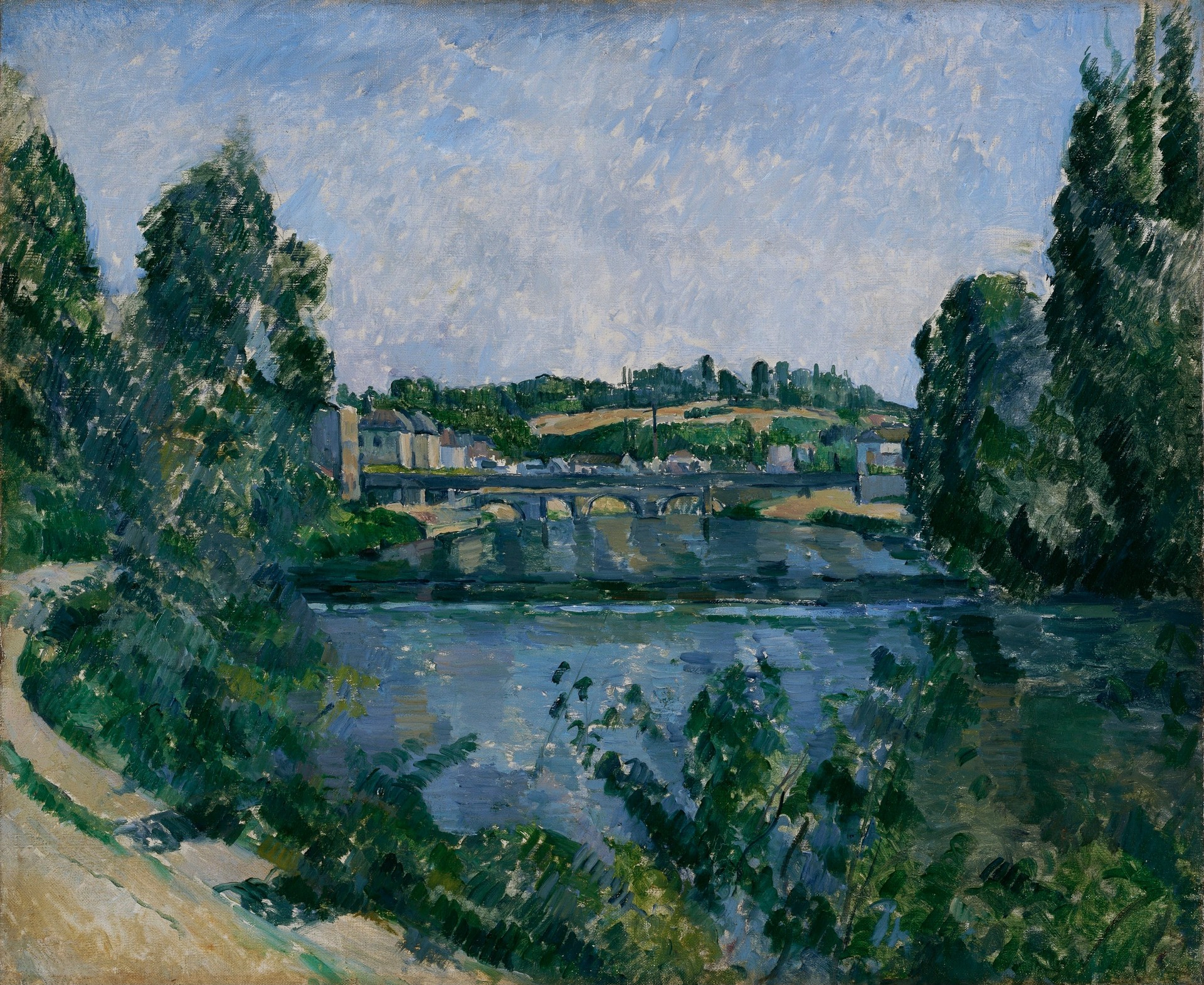 The Bridge and Dam at Pontoise (Le Pont et le Barrage à Pontoise) - by Paul Cézanne