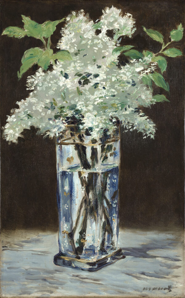 White Lilacs in a Crystal Vase (Lilas blancs dans un vase de cristal) - by Édouard Manet