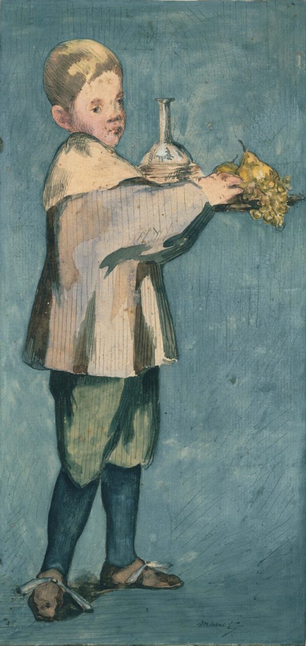 Boy Carrying a Tray (L'Enfant portent un plateau) - by Édouard Manet