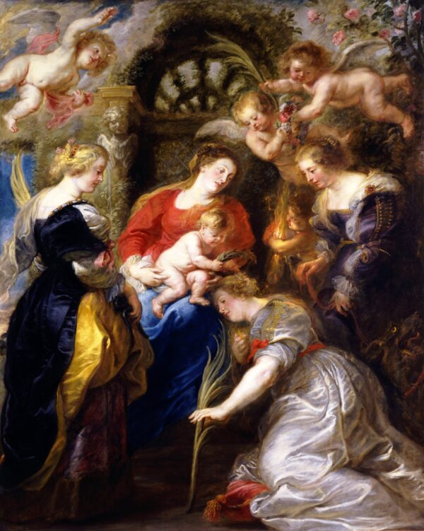 Crowning of Saint Catherine - by Peter Paul Rubens