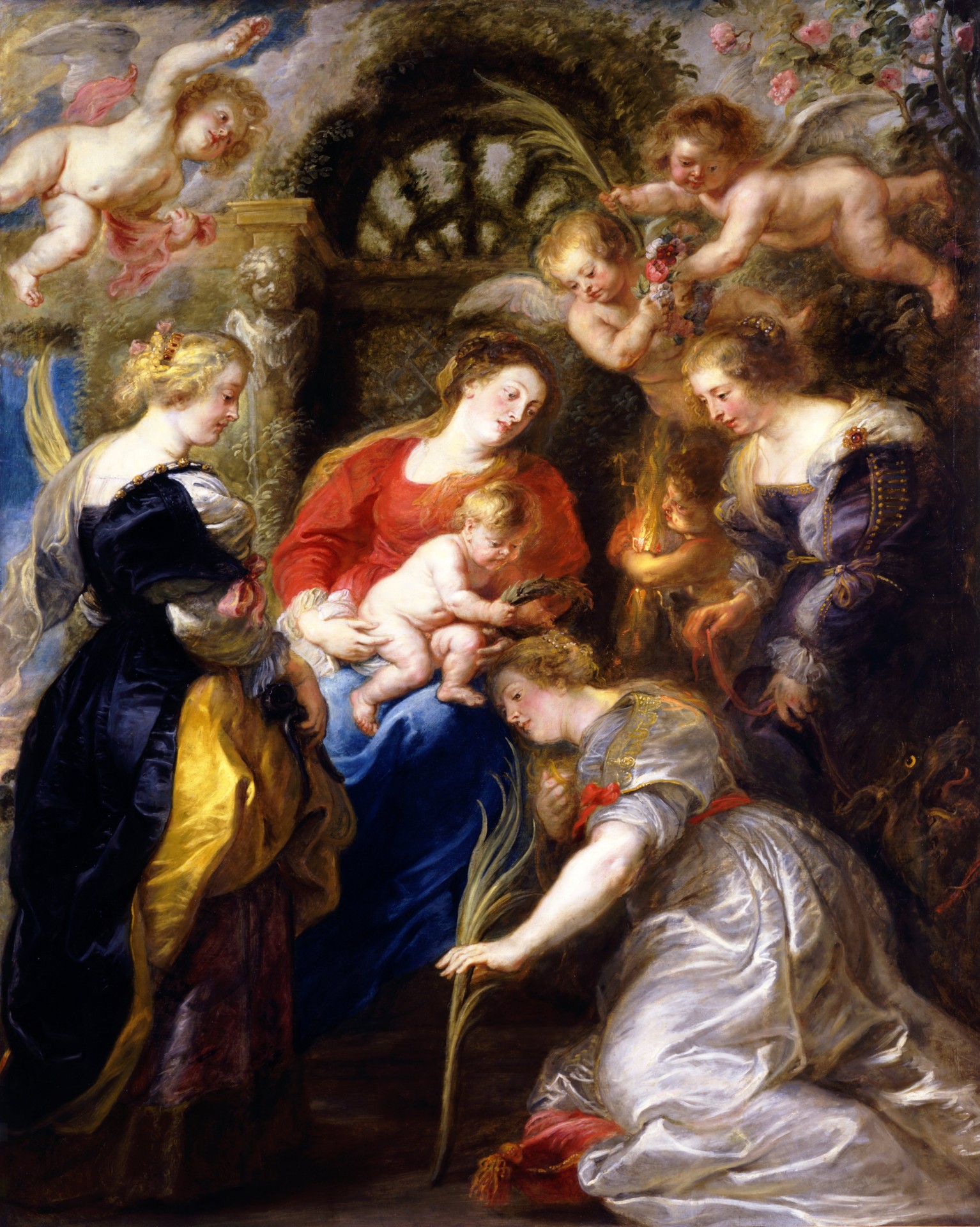 Crowning of Saint Catherine - by Peter Paul Rubens
