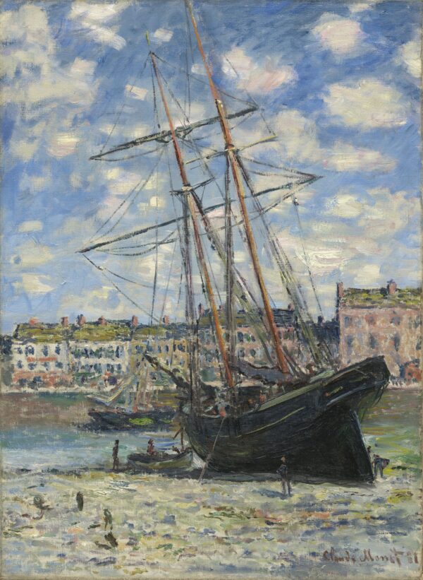 Boat Lying at Low Tide - by Claude Monet