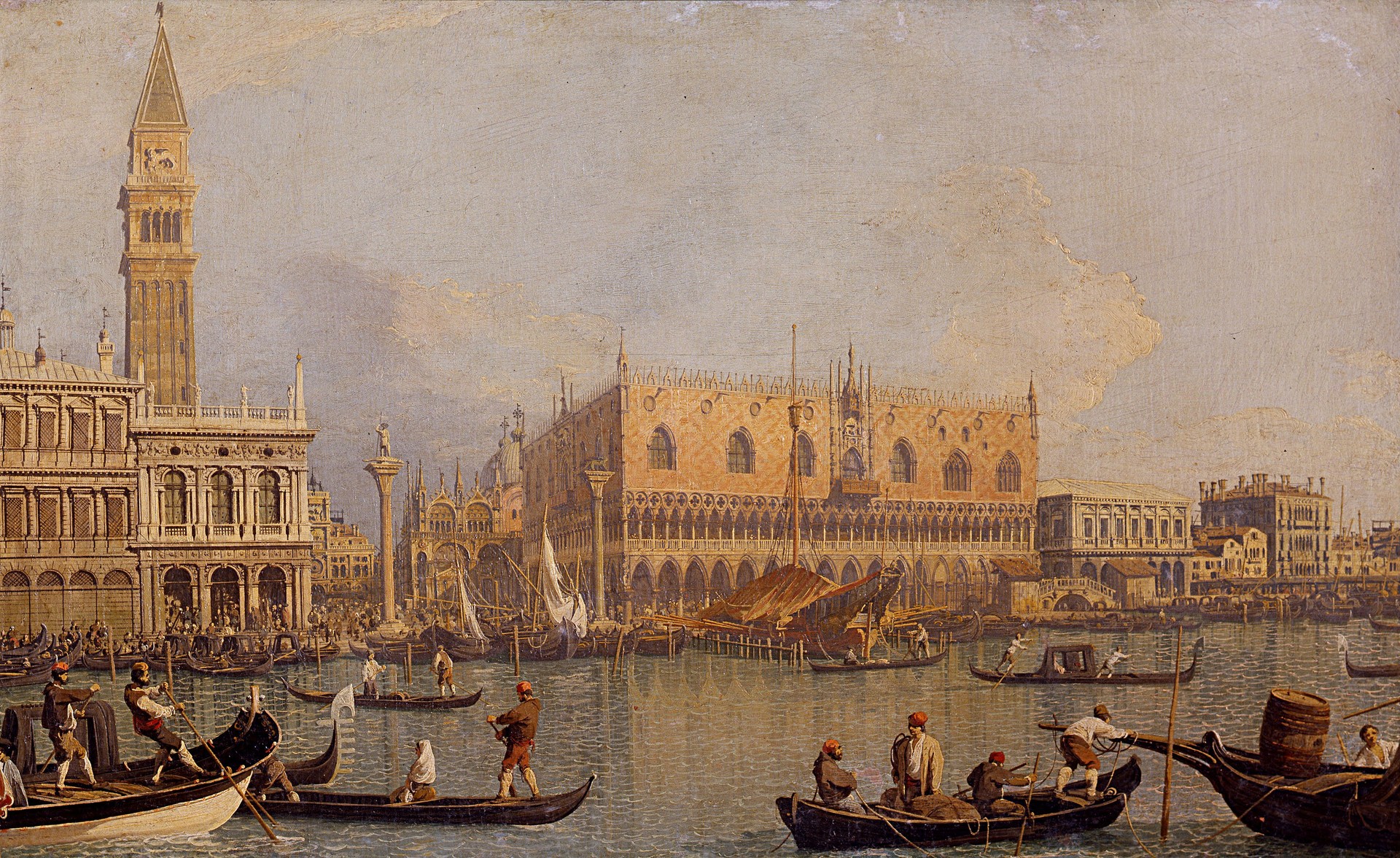 View of the Ducal Palace in Venice - by Canaletto
