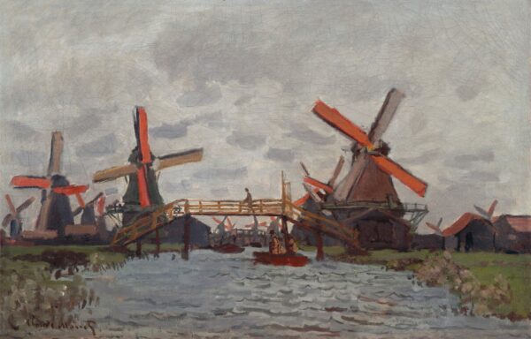 Windmills near Zaandam - by Claude Monet