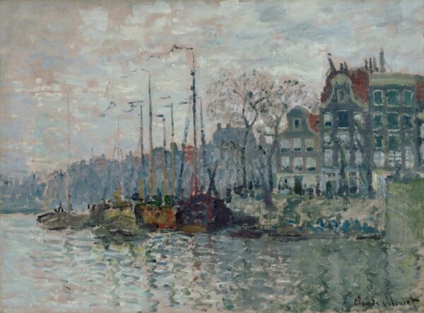 View of the Prins Hendrikkade and the Kromme Waal in Amsterdam - by Claude Monet