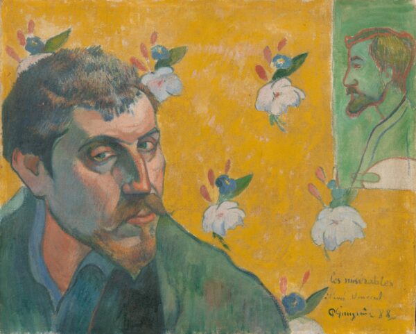 Self-portrait with portrait of Bernard, 'Les Misérables' - by Paul Gauguin
