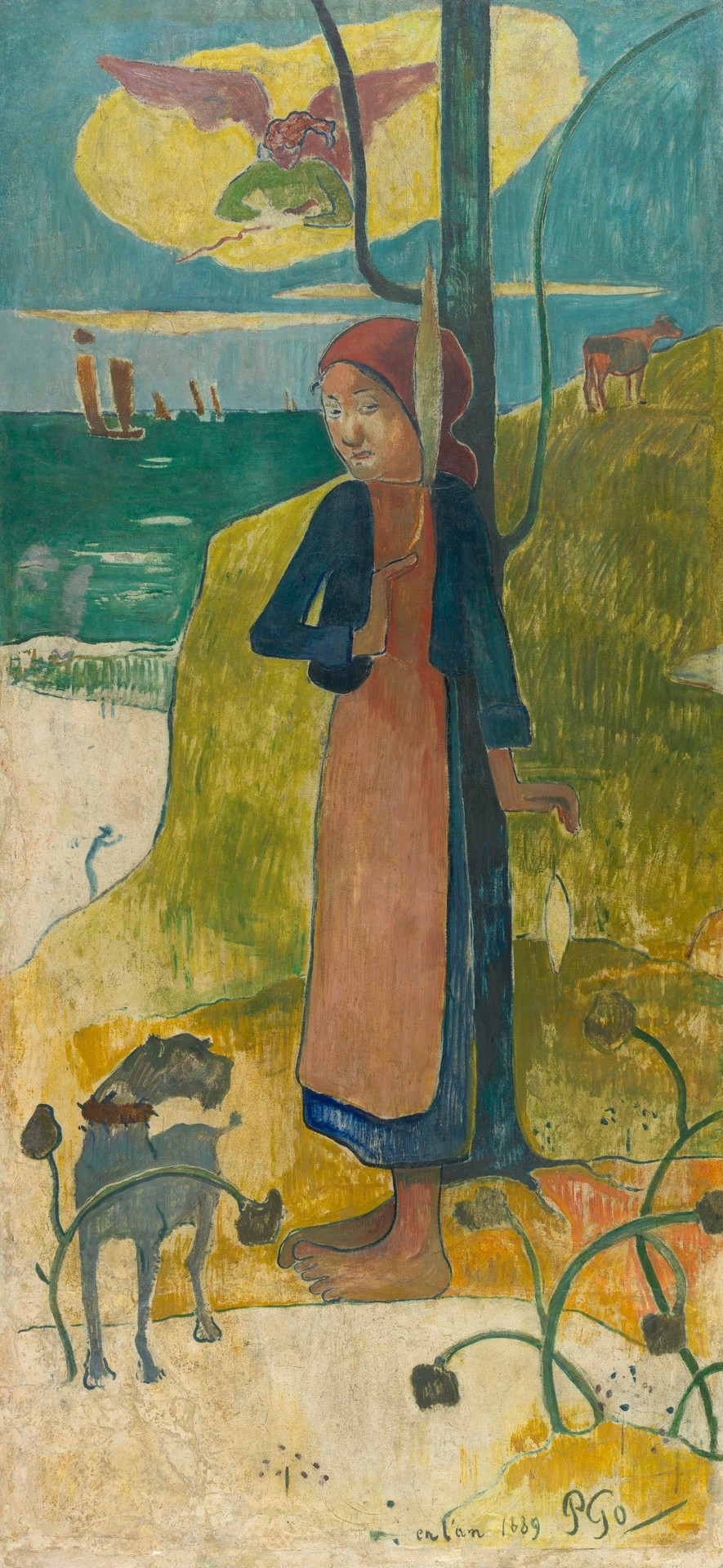 Breton Girl Spinning - by Paul Gauguin