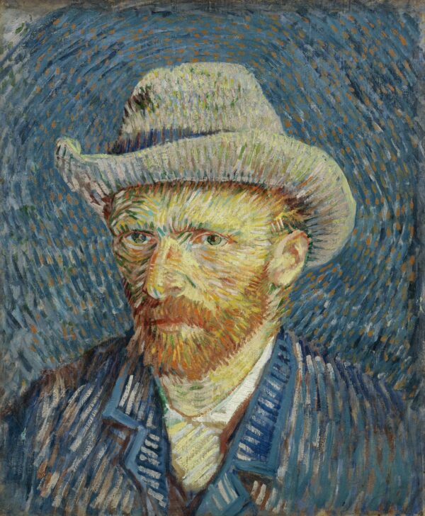 Self-portrait with grey felt hat - by Vincent van Gogh
