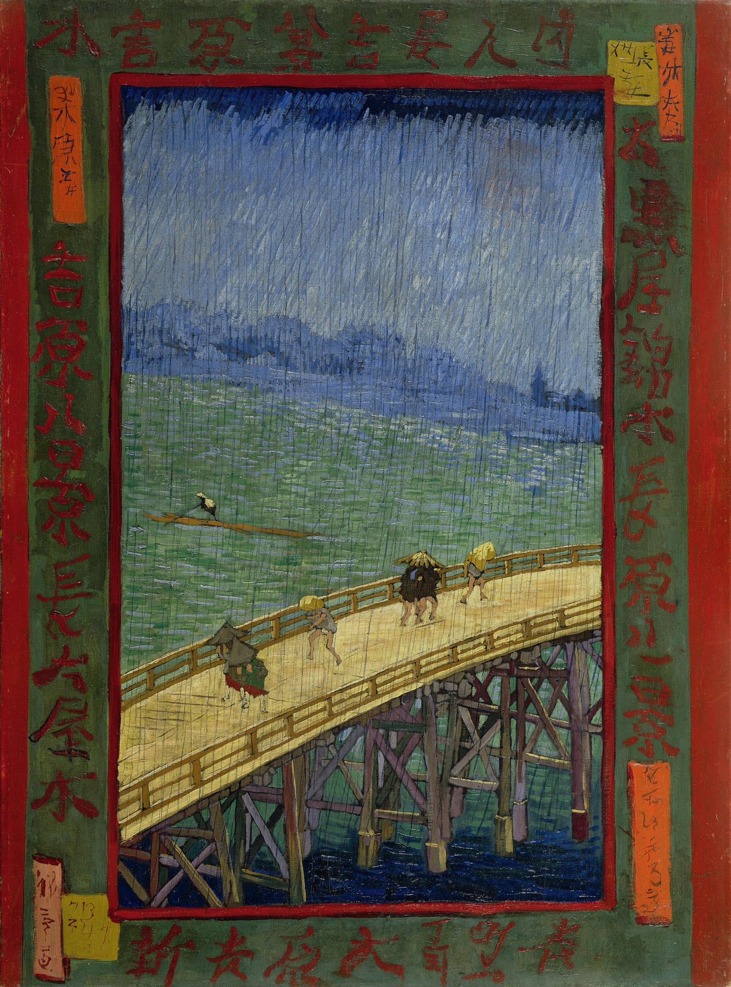 Bridge in the rain: after Hiroshige - by Vincent van Gogh