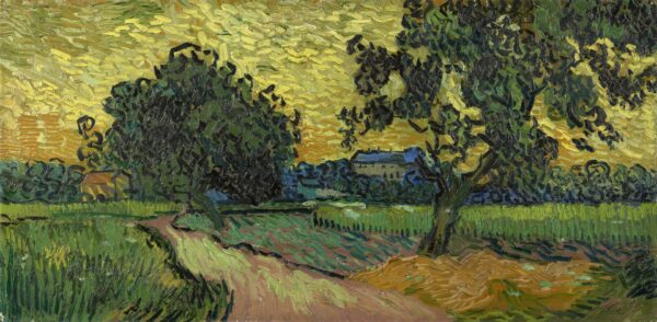 Landscape at twilight - by Vincent van Gogh