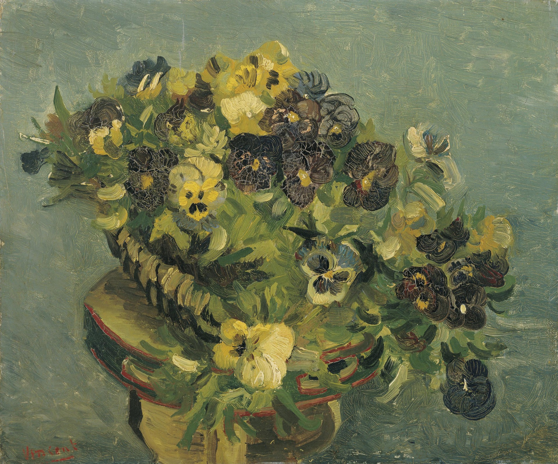 Basket of Pansies - by Vincent van Gogh