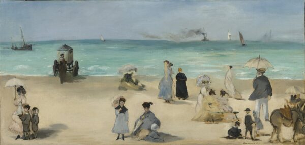 On the Beach, Boulogne-sur-Mer - by Édouard Manet