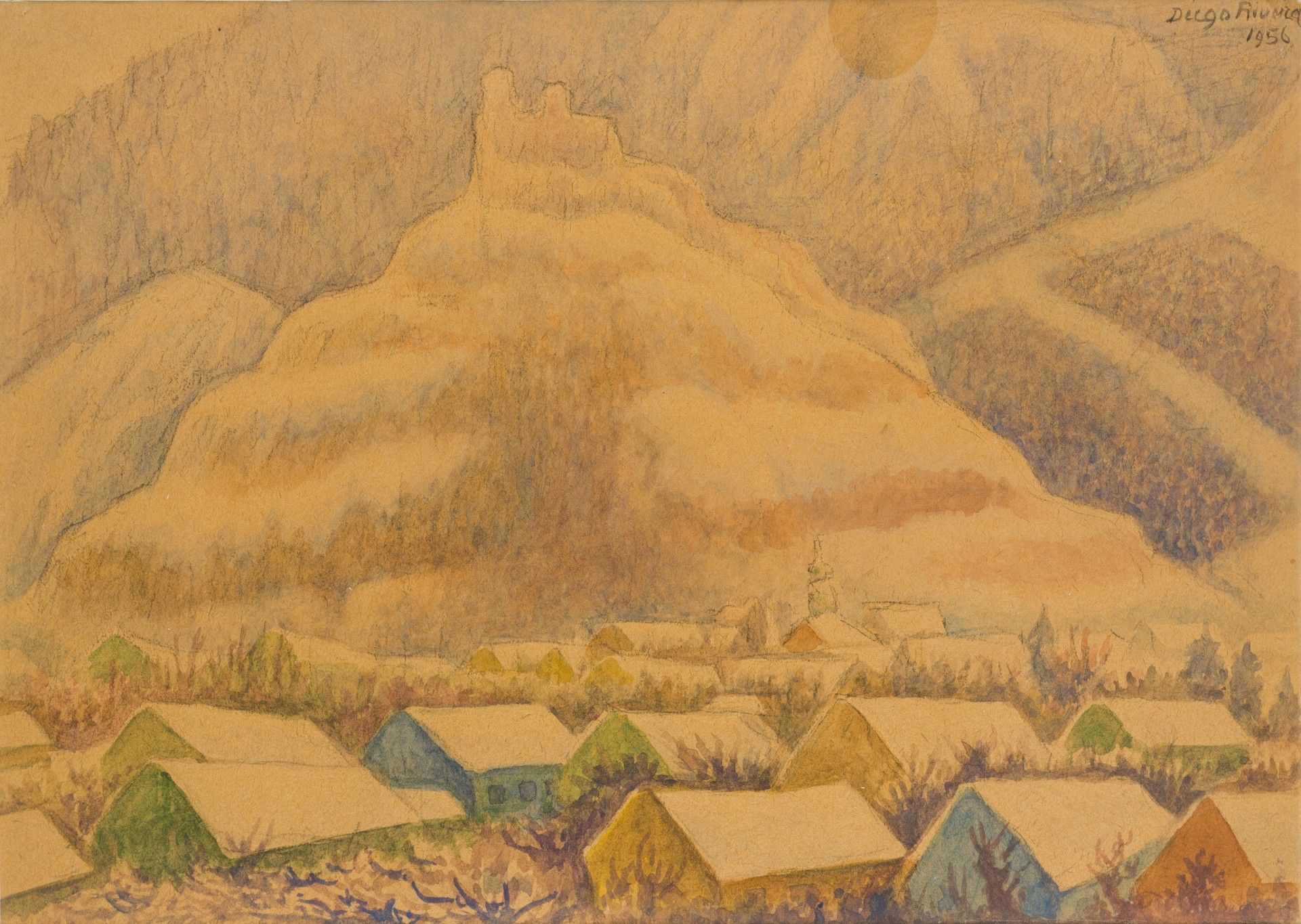 Landscape of Carkovia (Mountain) - by Diego Rivera