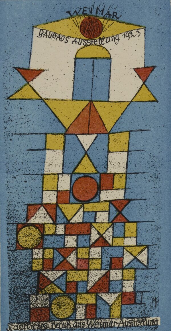 The Sublime Side (Bauhaus postcard no. 4 for the Bauhaus exhibition of 1923) - by Paul Klee