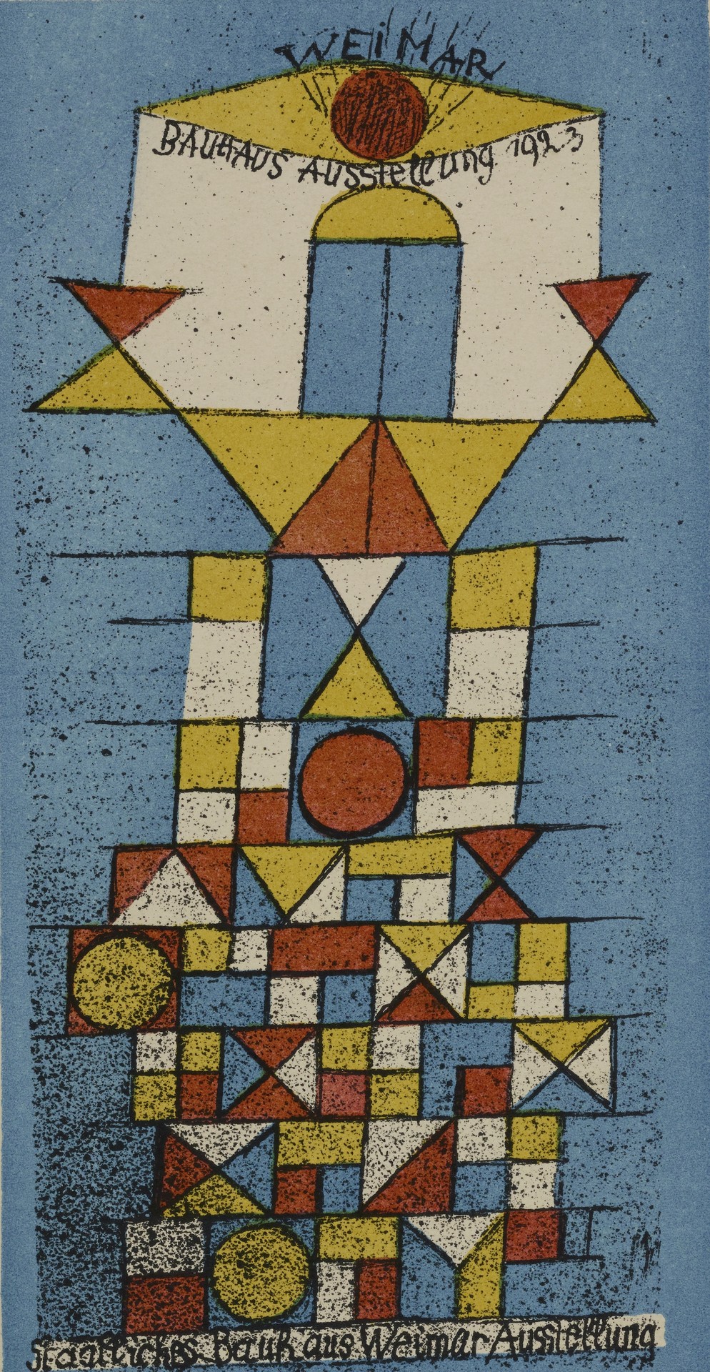 The Sublime Side (Bauhaus postcard no. 4 for the Bauhaus exhibition of 1923) - by Paul Klee