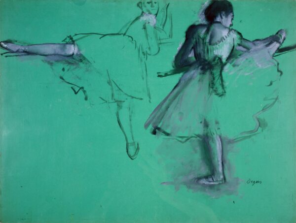 Dancers Practising at the Barre - by Edgar Degas