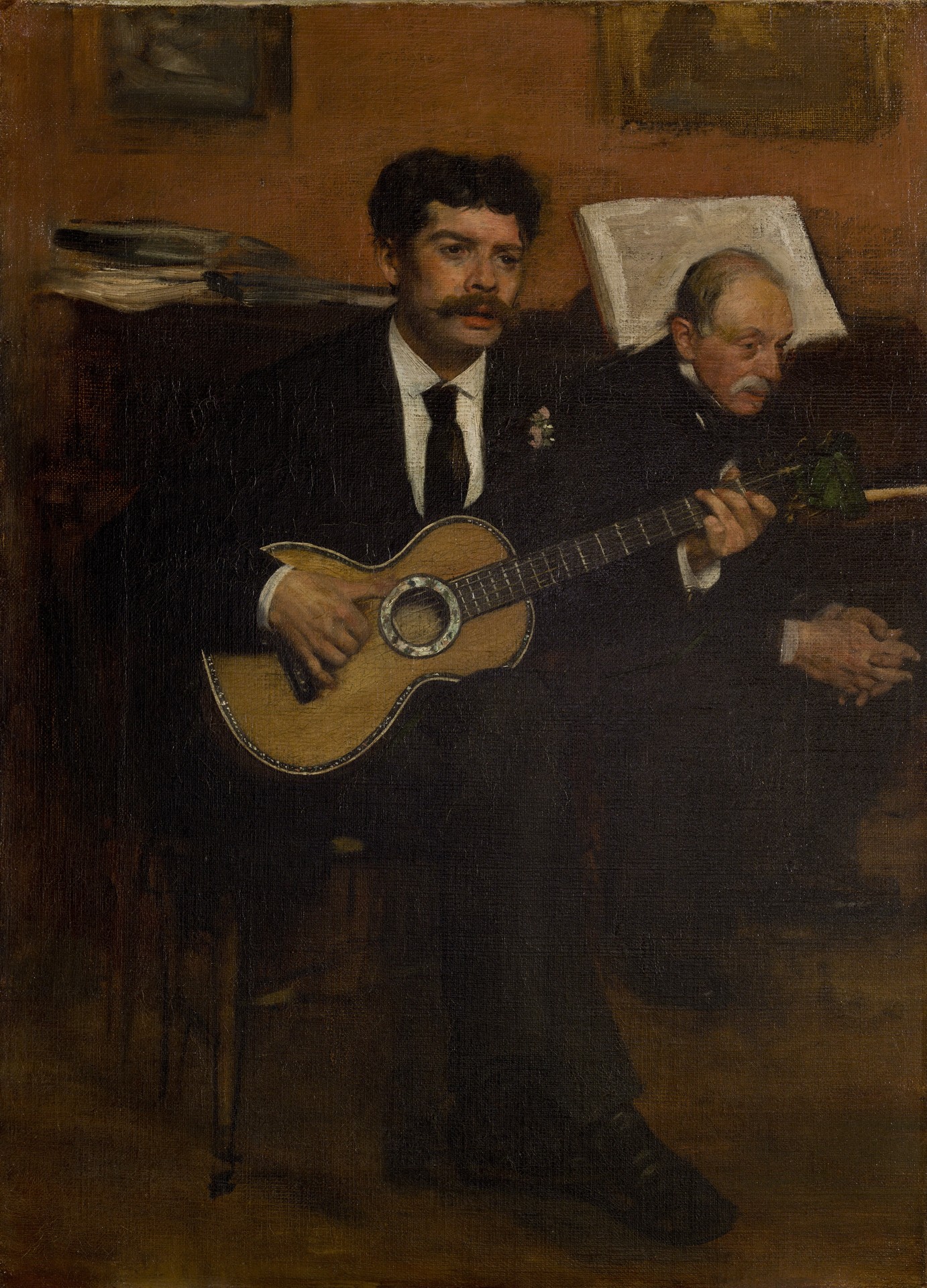 Lorenzo Pagans and Auguste de Gas - by Edgar Degas