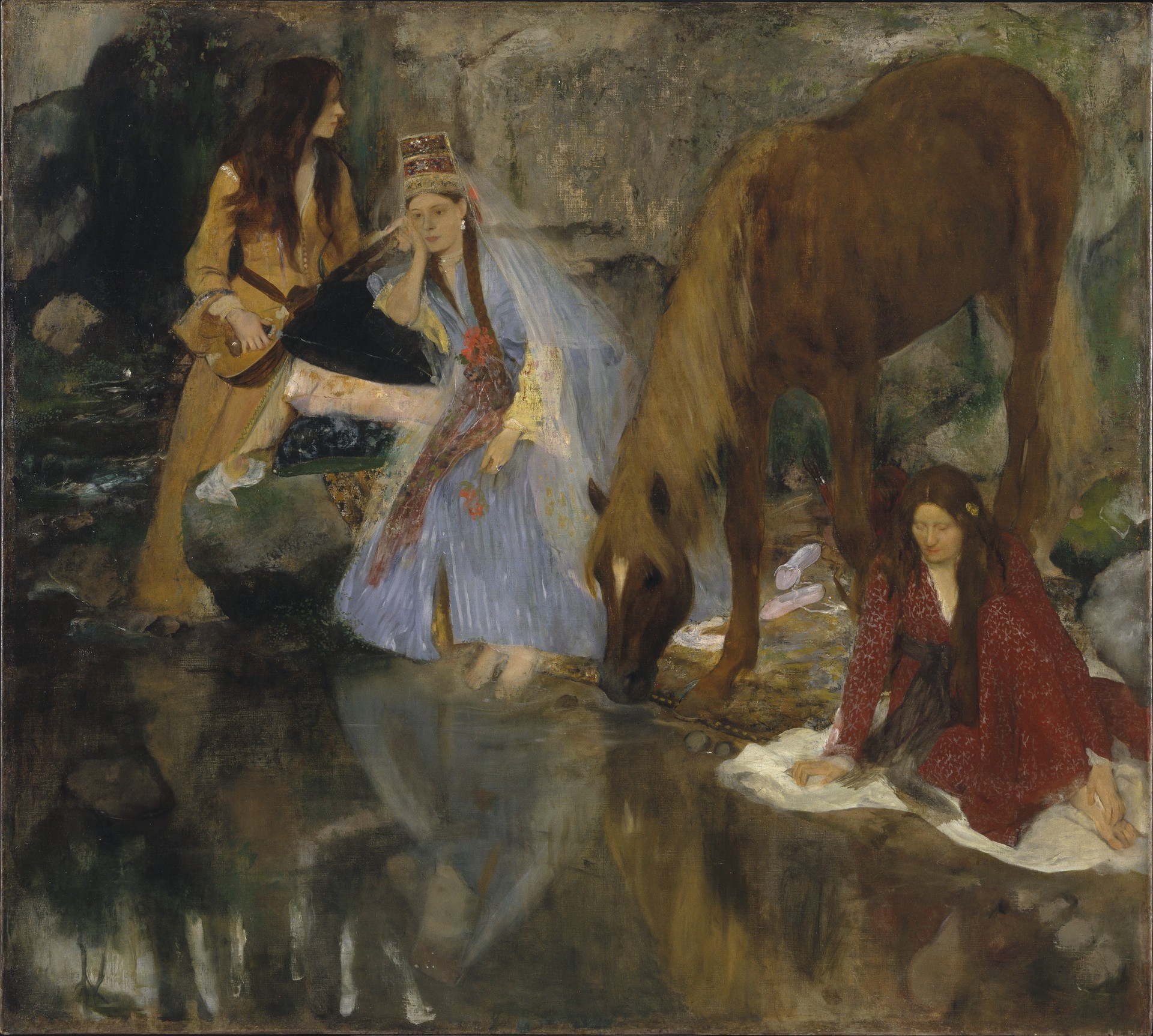 Portrait of Mlle Fiocre in the Ballet "La Source" (Portrait de Mlle...E(ugénie) F(iocre): à propos du ballet "La Source") - by Edgar Degas