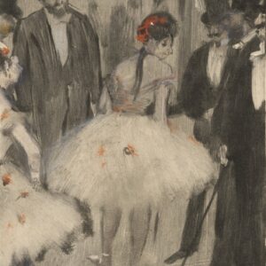 Virginie being Admired while the Marquis Cavalcanti Looks On - by Edgar Degas