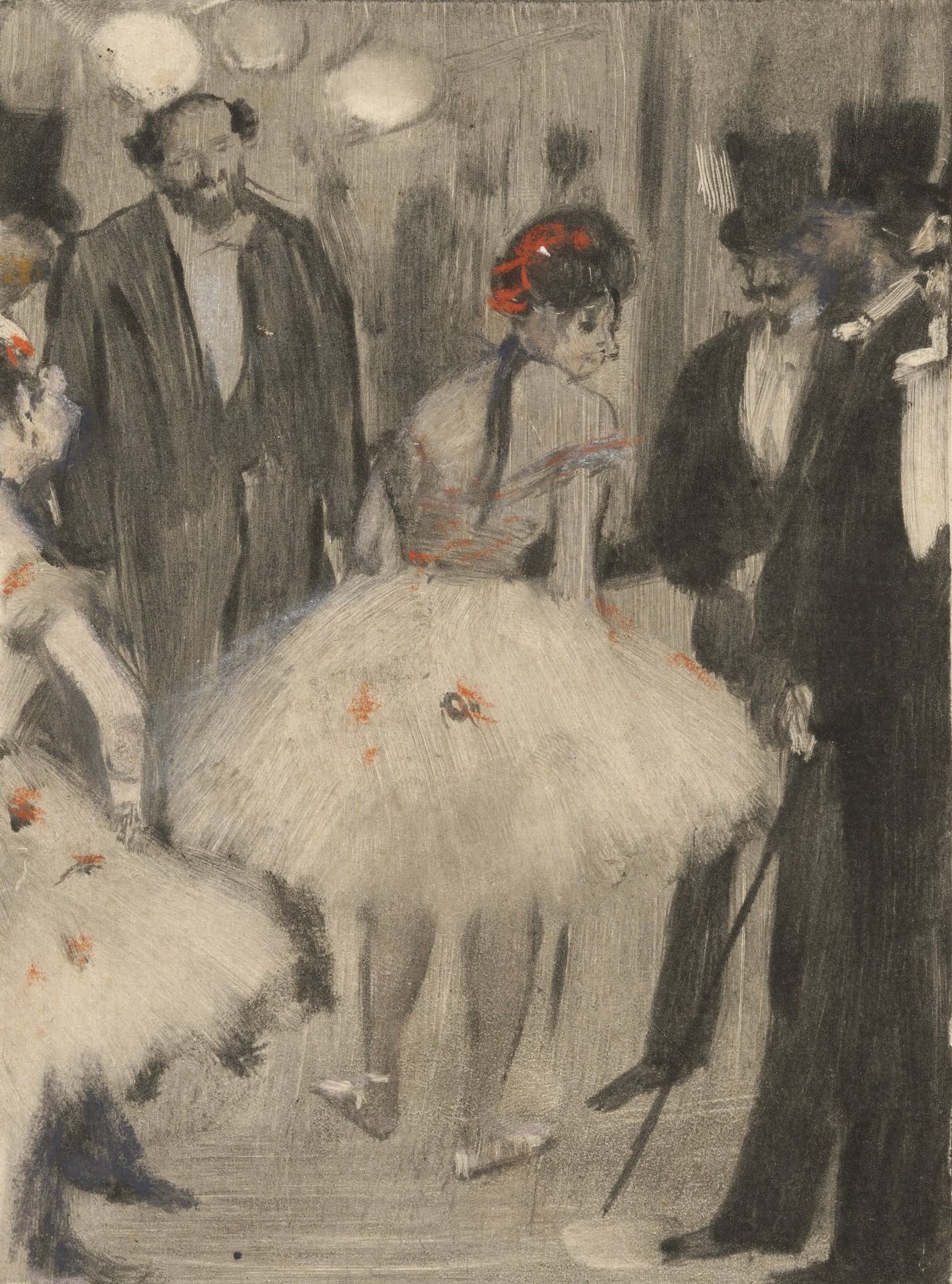 Virginie being Admired while the Marquis Cavalcanti Looks On - by Edgar Degas