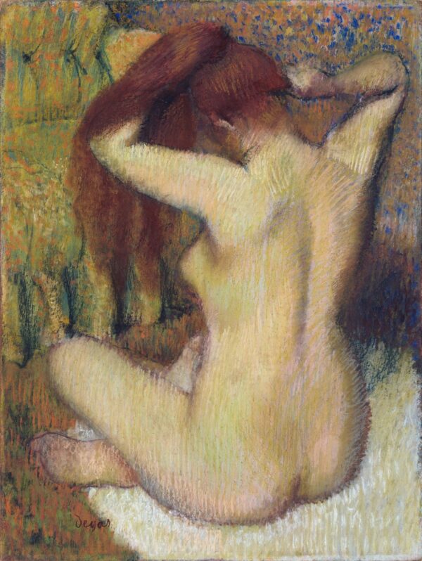 Woman Combing Her Hair - by Edgar Degas
