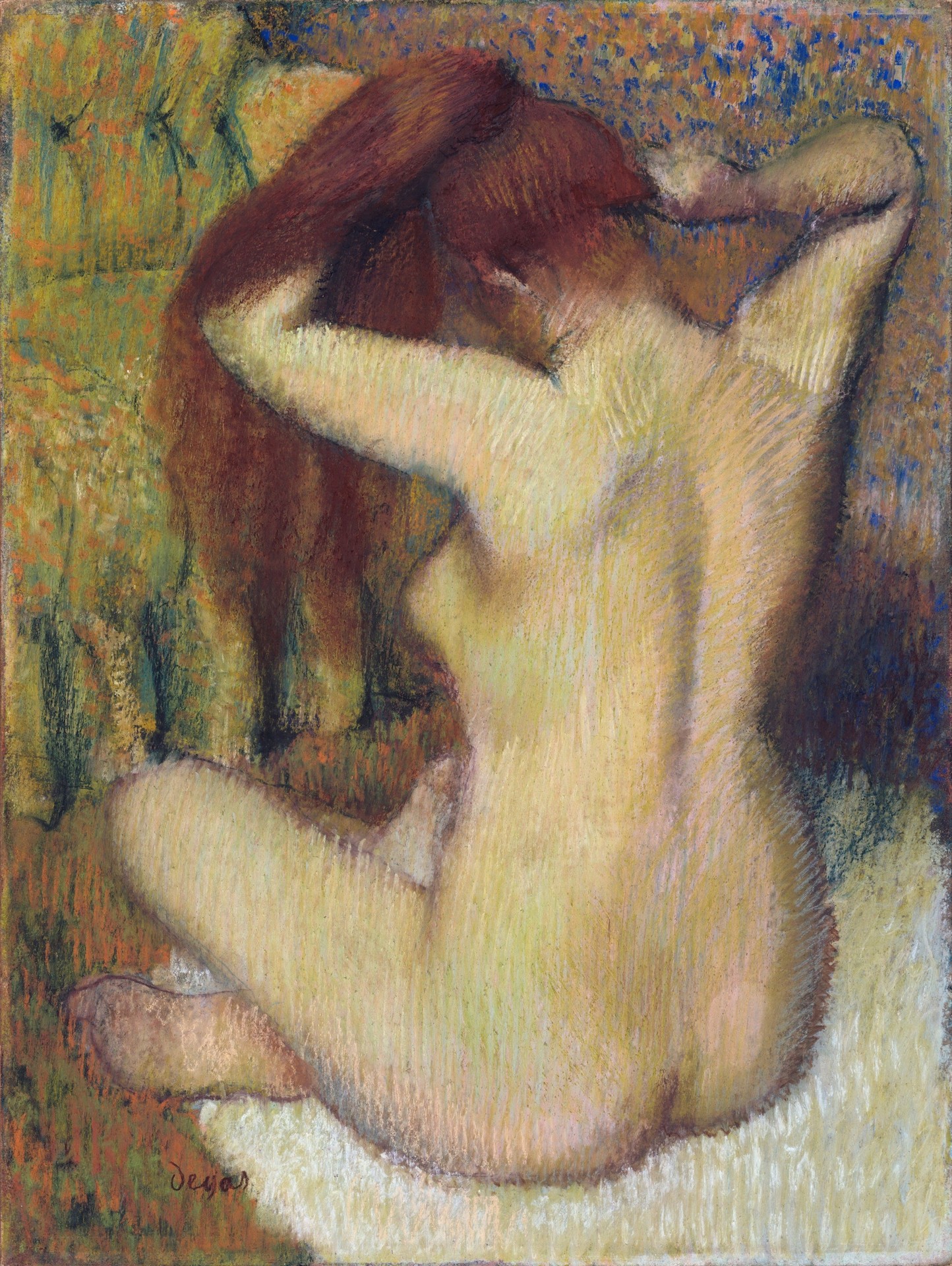 Woman Combing Her Hair - by Edgar Degas