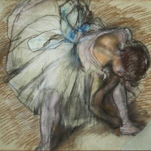 Dancer Adjusting Her Shoe - by Edgar Degas