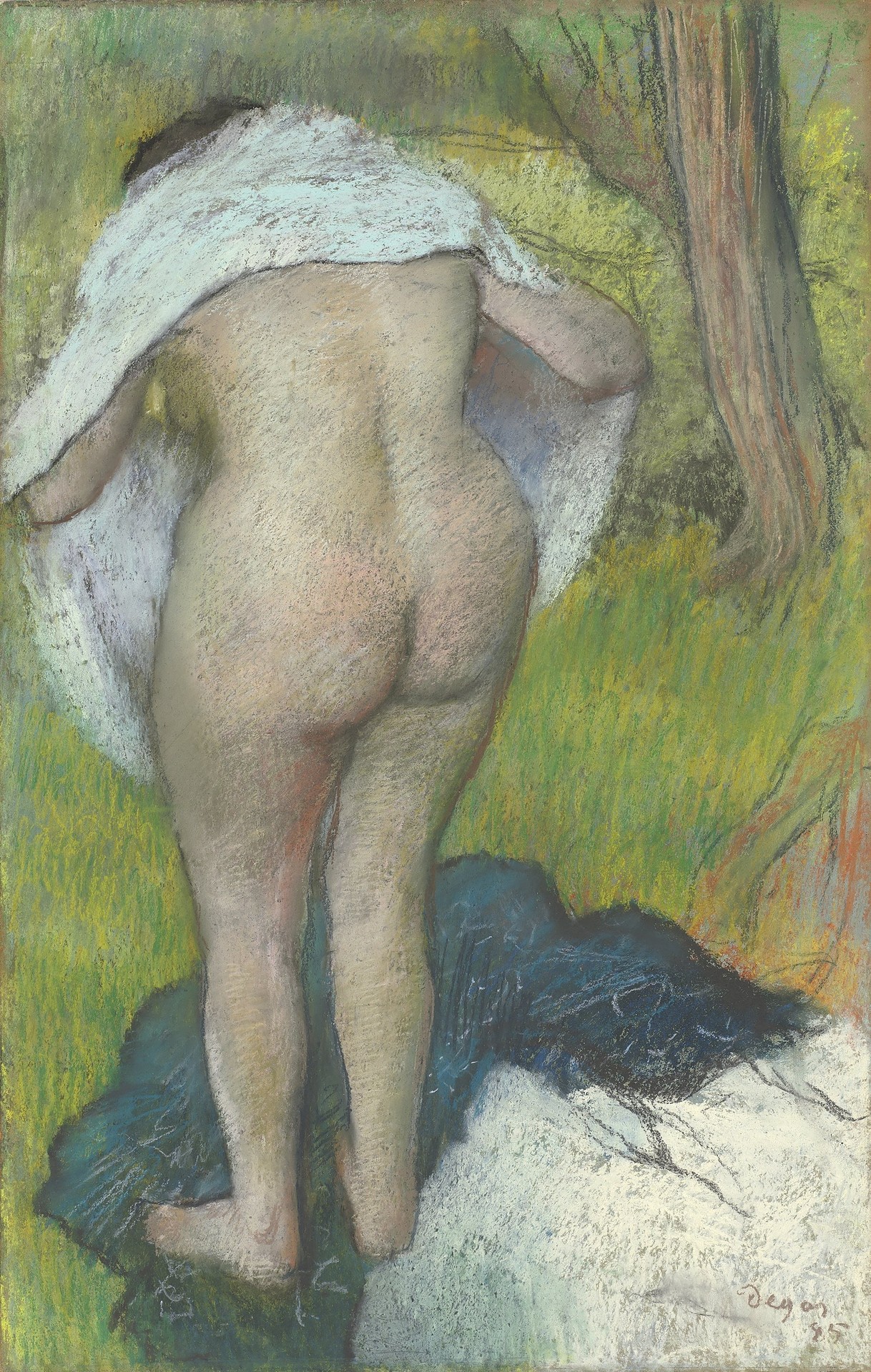 Girl Drying Herself - by Edgar Degas