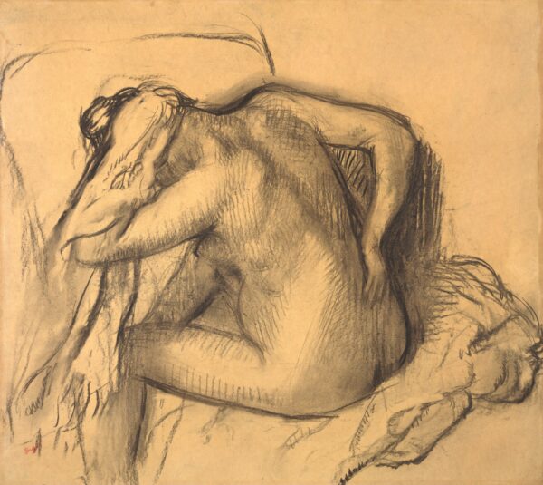 After the Bath, Woman Drying Her Hair - by Edgar Degas