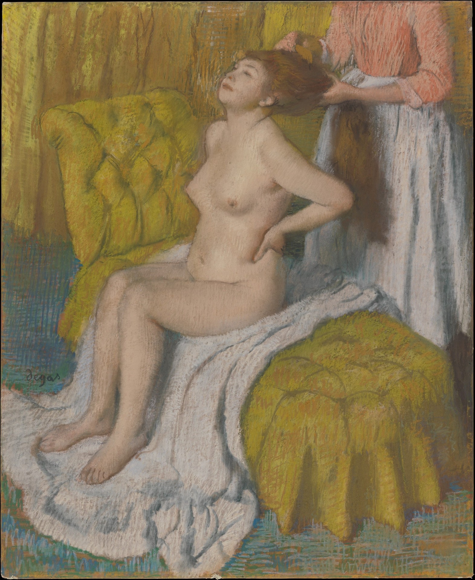 Woman Having Her Hair Combed - by Edgar Degas