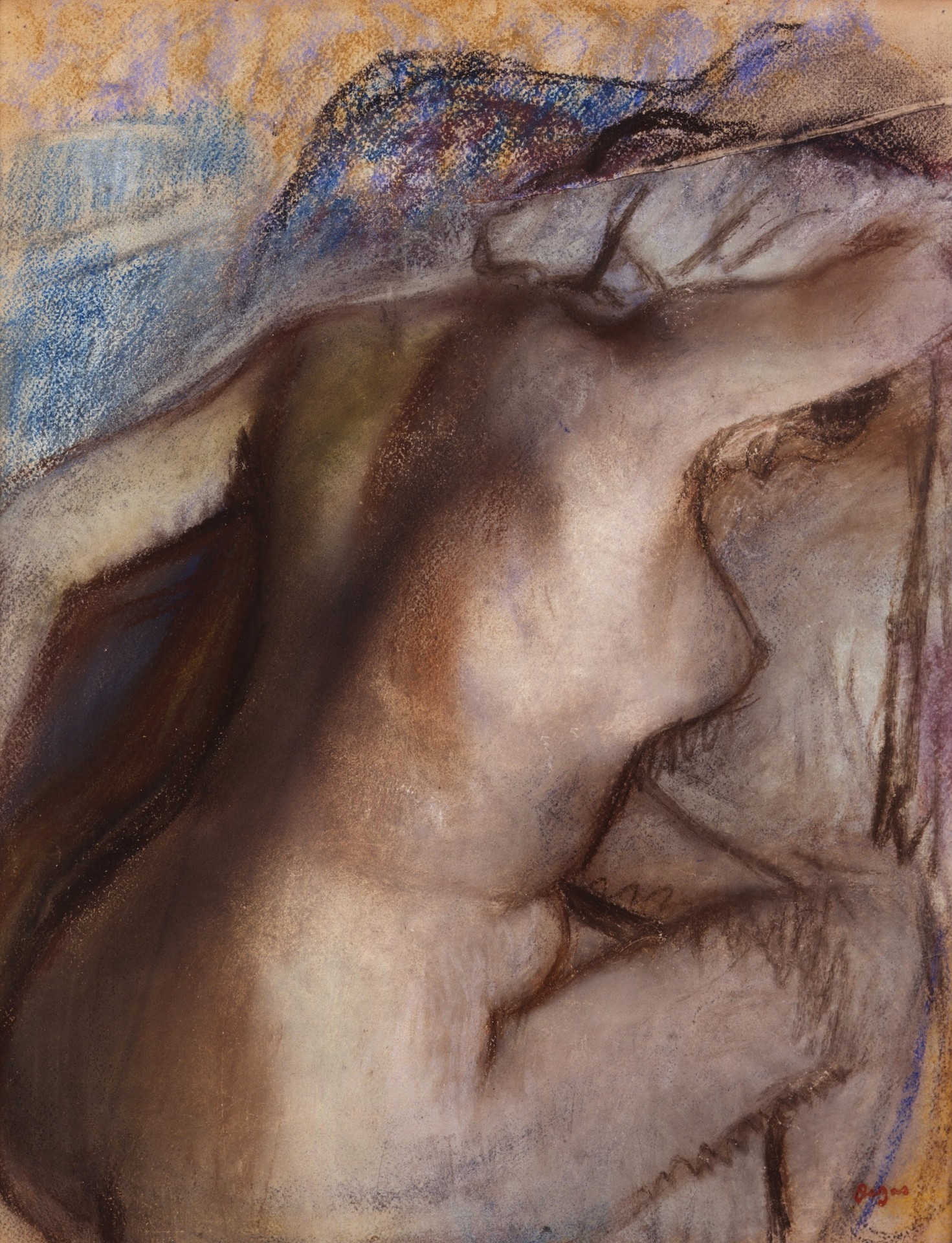 After the Bath, Woman Drying Herself - by Edgar Degas