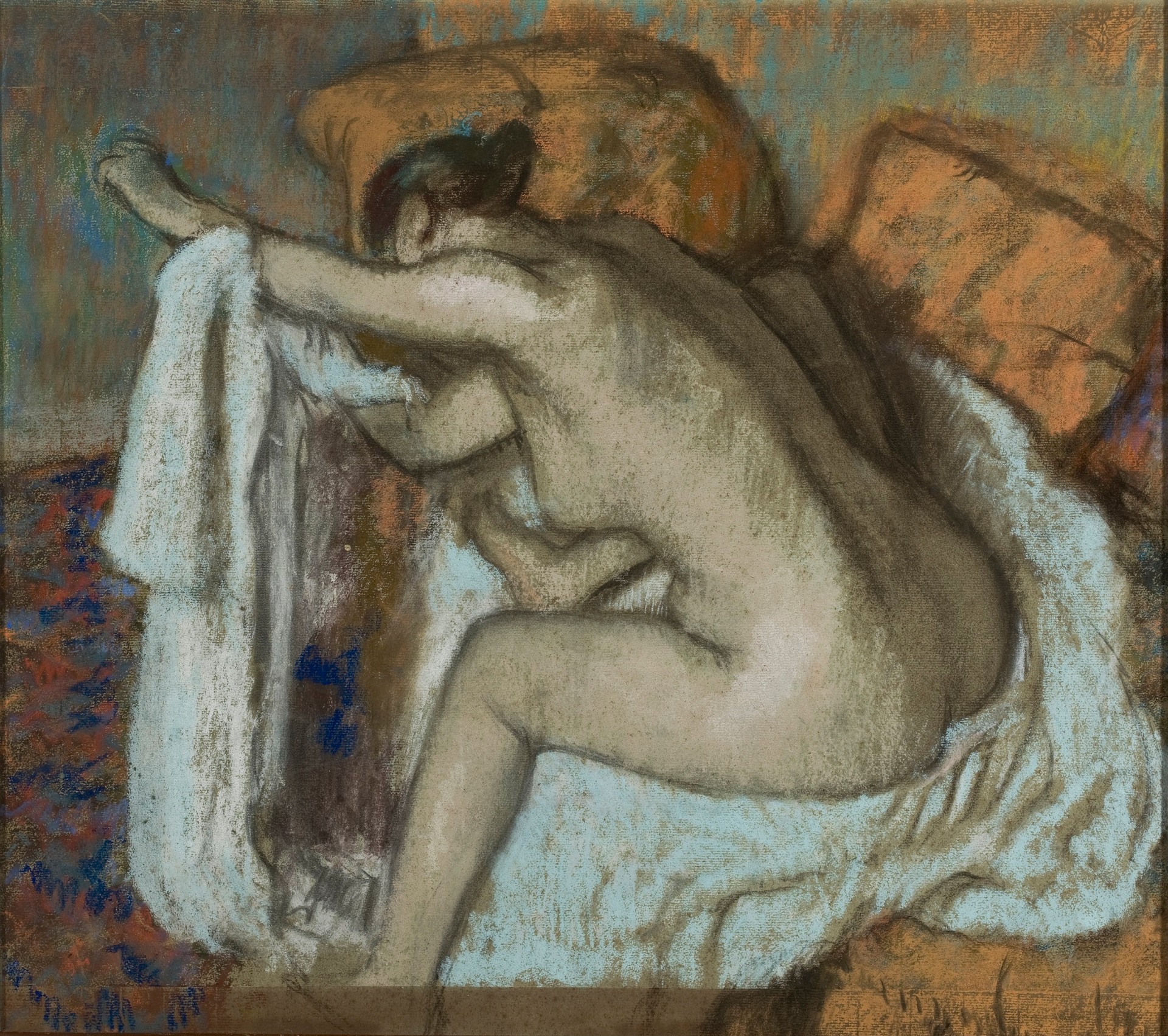 Woman Drying her Left Arm (After Bath) - by Edgar Degas