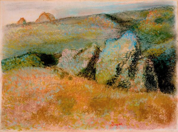 Landscape with Rocks - by Edgar Degas