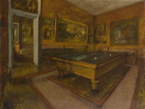 Billiard Room at M.nil-Hubert - by Edgar Degas