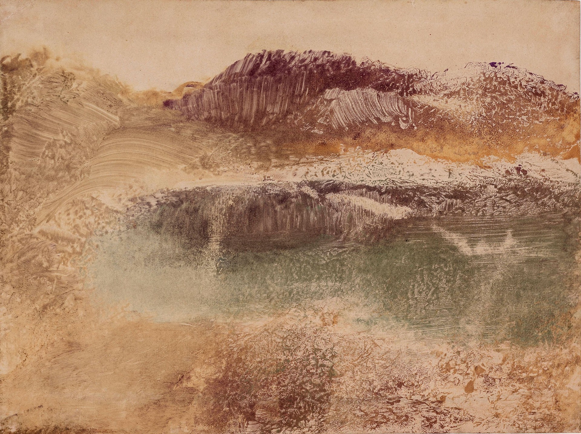 Russet Landscape - by Edgar Degas